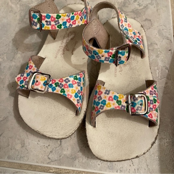 Salt Water Sandals Hoy Shoe Original Multi Flower Sz 10 Baby Sun San Surfer - Picture 3 of 9